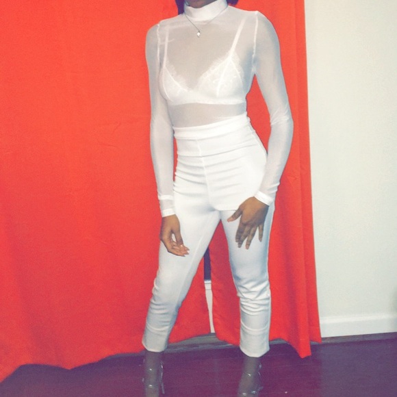 Go Jane White Mesh Jumpsuit - Picture 2 of 2